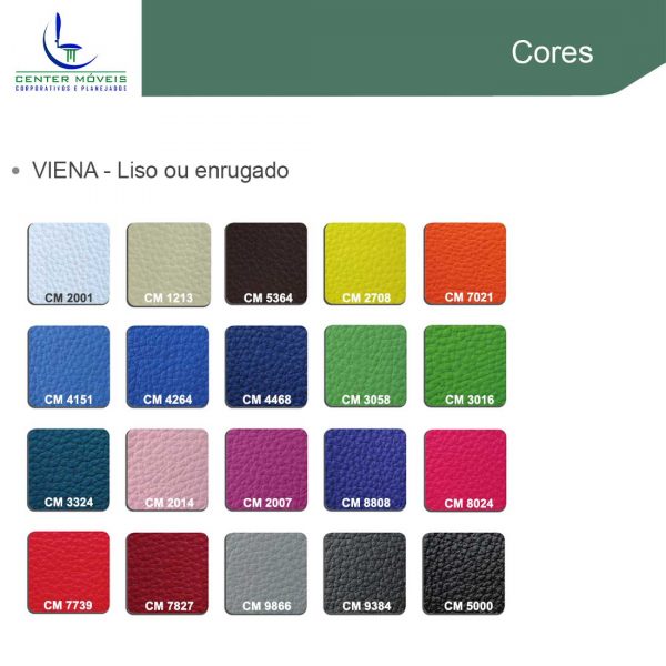 Catálogo de cores para estofados.