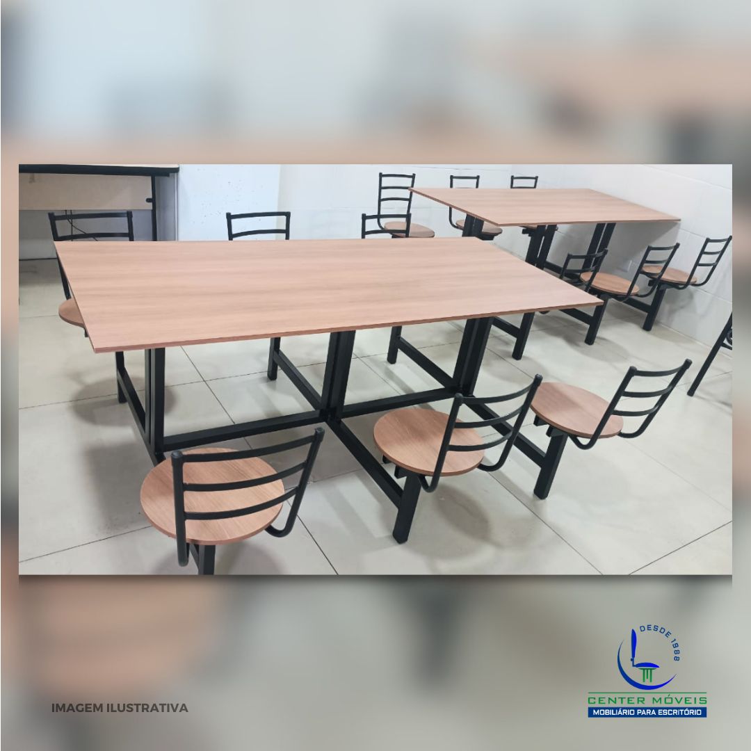 MESA REFEITÓRIO COM BANCO FIXO - Imagem 3