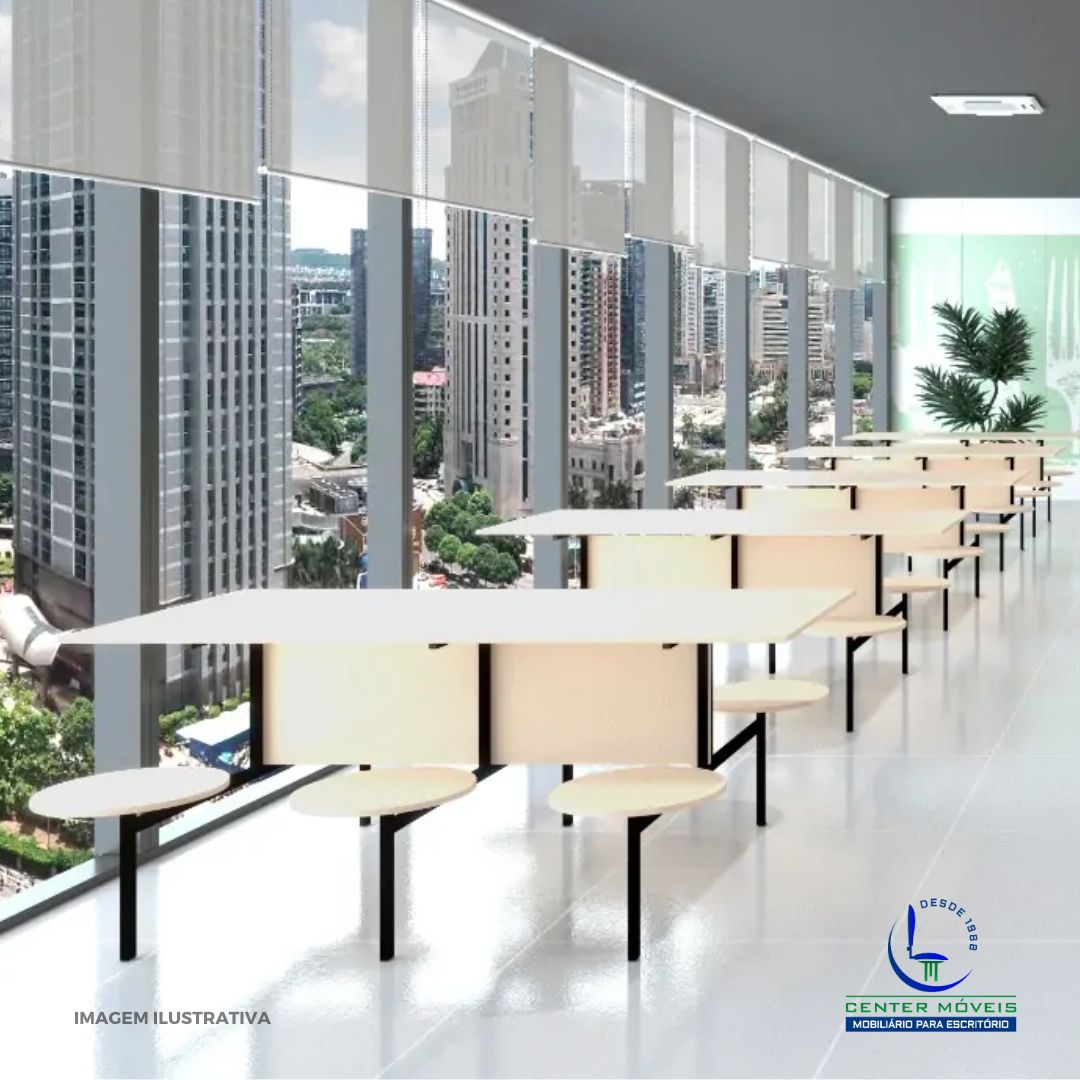 MESA REFEITÓRIO COM BANCO FIXO - Imagem 2